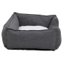 Grau-weißes Plüsch-Hundebett in Leinenoptik von vidaXL, Betten für Hunde - Ref: Foro24-171368, Preis: 35,38 €, Rabatt: %