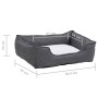 Gray and white linen look plush dog bed by vidaXL, Beds for dogs - Ref: Foro24-171368, Price: 35,38 €, Discount: %