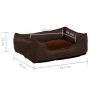 Cama de perro de felpa apariencia de lino marrón 85,5x70x23 cm de vidaXL, Camas para perros - Ref: Foro24-171377, Precio: 43,...