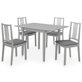 Gray MDF 5 Piece Dining Room Furniture Set by vidaXL, Furniture sets for kitchens and dining rooms - Ref: Foro24-276398, Pric...