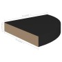 Corner floating shelves 4 units black MDF 25x25x3.8 cm by vidaXL, Shelves and shelves - Ref: Foro24-323900, Price: 36,72 €, D...