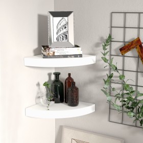 Corner floating shelf 2 pcs MDF white 25x25x3.8 cm by vidaXL, Shelves and shelves - Ref: Foro24-323896, Price: 26,50 €, Disco...