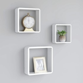 Cube wall shelves 3 units white MDF by vidaXL, Shelves and shelves - Ref: Foro24-323952, Price: 38,38 €, Discount: %