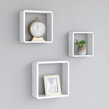 Cube wall shelves 3 units white MDF by vidaXL, Shelves and shelves - Ref: Foro24-323952, Price: 36,01 €, Discount: %