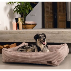 Designed by Lotte Cesta para perros estriada rosa 65x60x20 cm de Designed by Lotte, Camas para perros - Ref: Foro24-441358, P...