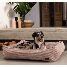 Designed by Lotte Cesta para perros estriada rosa 80x70x22 cm de Designed by Lotte, Camas para perros - Ref: Foro24-441359, P...