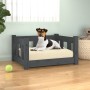 Cama para perros madera maciza de pino gris 55,5x45,5x28 cm de vidaXL, Camas para perros - Ref: Foro24-820184, Precio: 46,43 ...