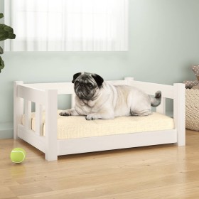 Cama para perros madera maciza de pino blanco 65,5x50,5x28 cm de vidaXL, Camas para perros - Ref: Foro24-820188, Precio: 50,9...