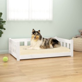 Dog bed solid white pine wood 95.5x65.5x28 cm by vidaXL, Beds for dogs - Ref: Foro24-820198, Price: 75,89 €, Discount: %