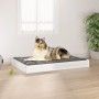 Hundebett aus massivem Kiefernholz in Weiß 91,5x64x9 cm von vidaXL, Betten für Hunde - Ref: Foro24-820862, Preis: 49,99 €, Ra...