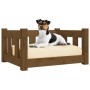 Cama para perros madera maciza marrón miel 55,5x45,5x28 cm de vidaXL, Camas para perros - Ref: Foro24-820185, Precio: 34,78 €...