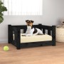 Cama para perros madera maciza de pino negro 55,5x45,5x28 cm de vidaXL, Camas para perros - Ref: Foro24-820186, Precio: 49,54...