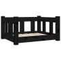 Cama para perros madera maciza de pino negro 55,5x45,5x28 cm de vidaXL, Camas para perros - Ref: Foro24-820186, Precio: 49,54...