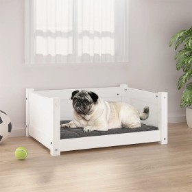 Cama para perros madera maciza de pino blanco 65,5x50,5x28 cm de vidaXL, Camas para perros - Ref: Foro24-821448, Precio: 63,0...