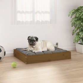 Cama para perros madera maciza pino marrón miel 61,5x49x9 cm de vidaXL, Camas para perros - Ref: Foro24-820854, Precio: 31,99...