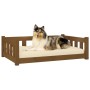 Cama para perros madera maciza pino marrón miel 95,5x65,5x28 cm de vidaXL, Camas para perros - Ref: Foro24-820200, Precio: 78...