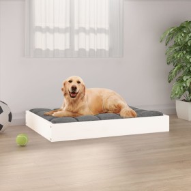 Hundebett aus massivem Kiefernholz in Weiß 71,5x54x9 cm von vidaXL, Betten für Hunde - Ref: Foro24-820857, Preis: 33,99 €, Ra...