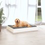 Hundebett aus massivem Kiefernholz in Weiß 71,5x54x9 cm von vidaXL, Betten für Hunde - Ref: Foro24-820857, Preis: 33,99 €, Ra...