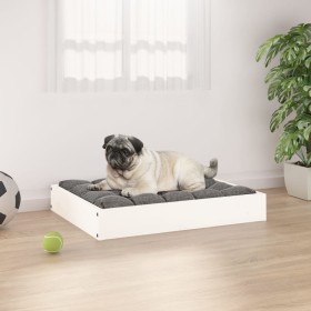 Hundebett aus massivem weißem Kiefernholz, 61,5 x 49 x 9 cm von vidaXL, Betten für Hunde - Ref: Foro24-820852, Preis: 24,47 €...