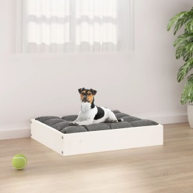 Hundebett aus massivem weißem Kiefernholz, 51,5 x 44 x 9 cm von vidaXL, Betten für Hunde - Ref: Foro24-820847, Preis: 26,99 €...