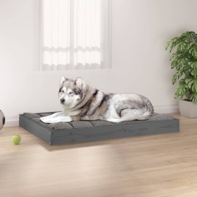 Cama para perros madera maciza de pino gris 101,5x74x9 cm de vidaXL, Camas para perros - Ref: Foro24-820868, Precio: 40,99 €,...