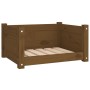 Cama para perros madera maciza pino marrón miel 55,5x45,5x28 cm de vidaXL, Camas para perros - Ref: Foro24-821445, Precio: 52...