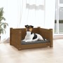 Cama para perros madera maciza pino marrón miel 55,5x45,5x28 cm de vidaXL, Camas para perros - Ref: Foro24-821445, Precio: 52...