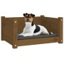 Cama para perros madera maciza pino marrón miel 55,5x45,5x28 cm de vidaXL, Camas para perros - Ref: Foro24-821445, Precio: 52...