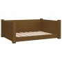 Cama para perros madera maciza pino marrón miel 75,5x55,5x28 cm de vidaXL, Camas para perros - Ref: Foro24-821455, Precio: 66...