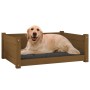 Cama para perros madera maciza pino marrón miel 75,5x55,5x28 cm de vidaXL, Camas para perros - Ref: Foro24-821455, Precio: 66...