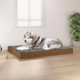 Solid pine wood dog bed in honey brown color, 101.5x74x9 cm by vidaXL, Beds for dogs - Ref: Foro24-820869, Price: 54,63 €, Di...