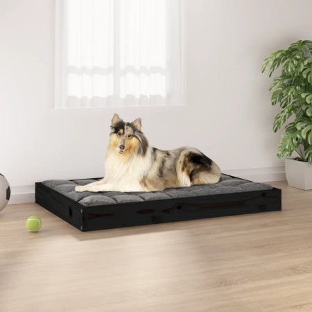 Hundebett aus massivem schwarzem Kiefernholz, 91,5 x 64 x 9 cm von vidaXL, Betten für Hunde - Ref: Foro24-820865, Preis: 49,9...