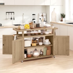 Barwagen aus massivem Teakholz, 120 x 50 x 90 cm von vidaXL, Küchen- und Speisewagen - Ref: Foro24-340764, Preis: 391,99 €, R...