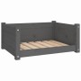 Cama para perros madera maciza de pino gris 65,5x50,5x28 cm de vidaXL, Camas para perros - Ref: Foro24-821449, Precio: 61,19 ...