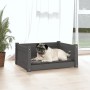 Hundebett aus massivem, grauem Kiefernholz, 65,5 x 50,5 x 28 cm von vidaXL, Betten für Hunde - Ref: Foro24-821449, Preis: 61,...