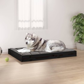 Cama para perros madera maciza de pino negro 101,5x74x9 cm de vidaXL, Camas para perros - Ref: Foro24-820870, Precio: 44,99 €...