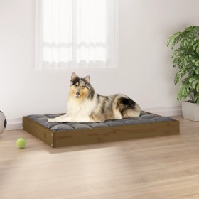 Cama para perros madera maciza pino marrón miel 91,5x64x9 cm de vidaXL, Camas para perros - Ref: Foro24-820864, Precio: 51,52...