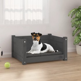 Cama para perros madera maciza de pino gris 55,5x45,5x28 cm de vidaXL, Camas para perros - Ref: Foro24-821444, Precio: 40,34 ...