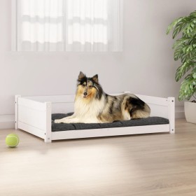 Hundebett aus massivem weißem Kiefernholz, 95,5 x 65,5 x 28 cm von vidaXL, Betten für Hunde - Ref: Foro24-821458, Preis: 78,9...