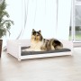 Hundebett aus massivem weißem Kiefernholz, 95,5 x 65,5 x 28 cm von vidaXL, Betten für Hunde - Ref: Foro24-821458, Preis: 78,9...