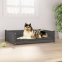 Hundebett aus massivem, grauem Kiefernholz, 95,5 x 65,5 x 28 cm von vidaXL, Betten für Hunde - Ref: Foro24-821459, Preis: 96,...