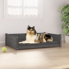 Cama para perros madera maciza de pino gris 95,5x65,5x28 cm de vidaXL, Camas para perros - Ref: Foro24-821459, Precio: 96,99 ...