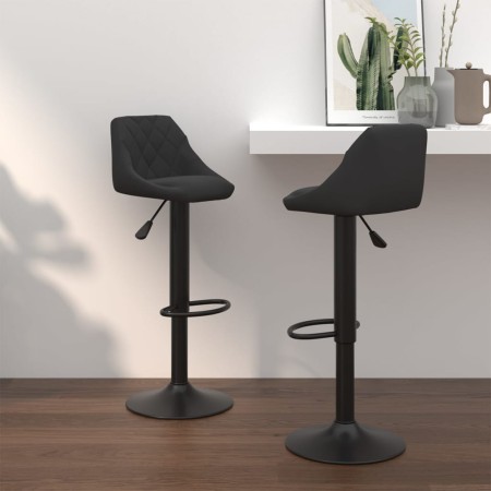 Kitchen stools 2 units black velvet by vidaXL, Kitchen stools - Ref: Foro24-335346, Price: 134,75 €, Discount: %