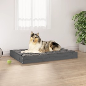 Hundebett aus massivem, grauem Kiefernholz, 91,5 x 64 x 9 cm von vidaXL, Betten für Hunde - Ref: Foro24-820863, Preis: 48,99 ...