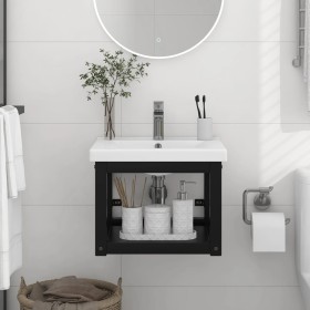 Estructura de lavabo suspendido hierro negro 40x38x31 cm de vidaXL, Tocadores de baño - Ref: Foro24-338493, Precio: 49,92 €, ...