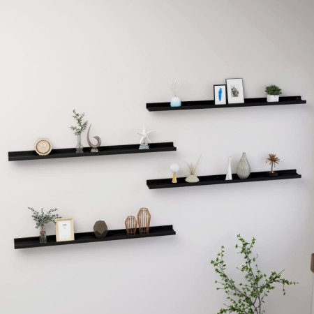 Wall shelves 4 units black 100x9x3 cm by vidaXL, Shelves and shelves - Ref: Foro24-326670, Price: 45,31 €, Discount: %