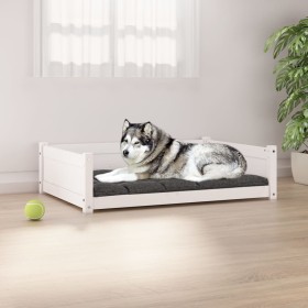 Dog bed solid white pine wood 105.5x75.5x28 cm by vidaXL, Beds for dogs - Ref: Foro24-821463, Price: 94,33 €, Discount: %