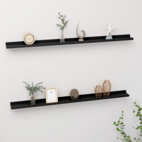 Wall shelves 2 units black 115x9x3 cm by vidaXL, Shelves and shelves - Ref: Foro24-326666, Price: 27,94 €, Discount: %