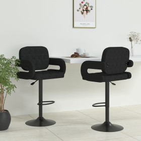 Kitchen stools 2 units black fabric by vidaXL, Kitchen stools - Ref: Foro24-335623, Price: 188,03 €, Discount: %