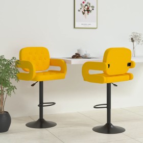 Kitchen stools 2 units mustard yellow fabric by vidaXL, Kitchen stools - Ref: Foro24-335624, Price: 198,99 €, Discount: %